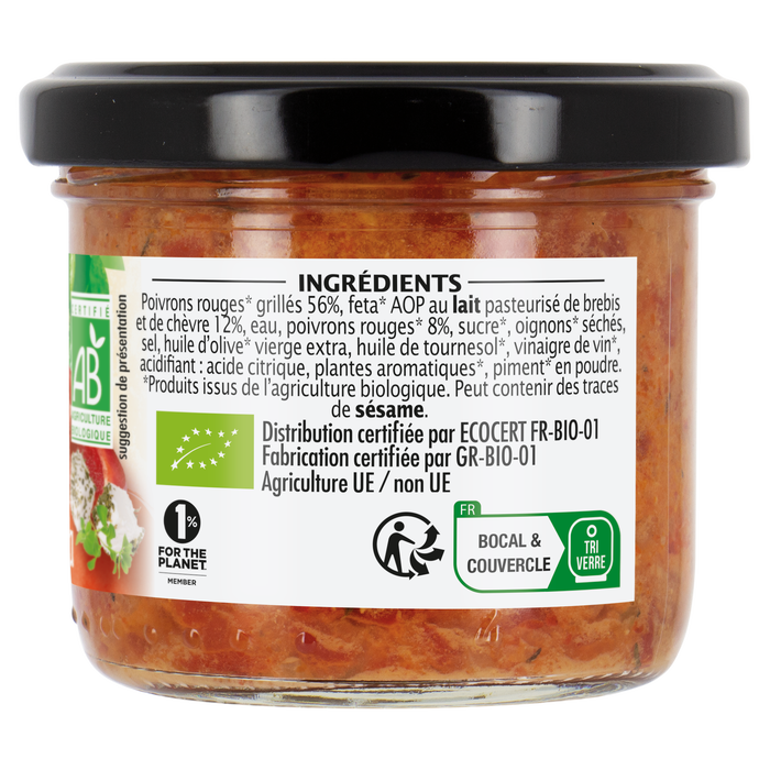 Boho Cosmetics Tartinade Poivron Féta - Jardin Bio Étic