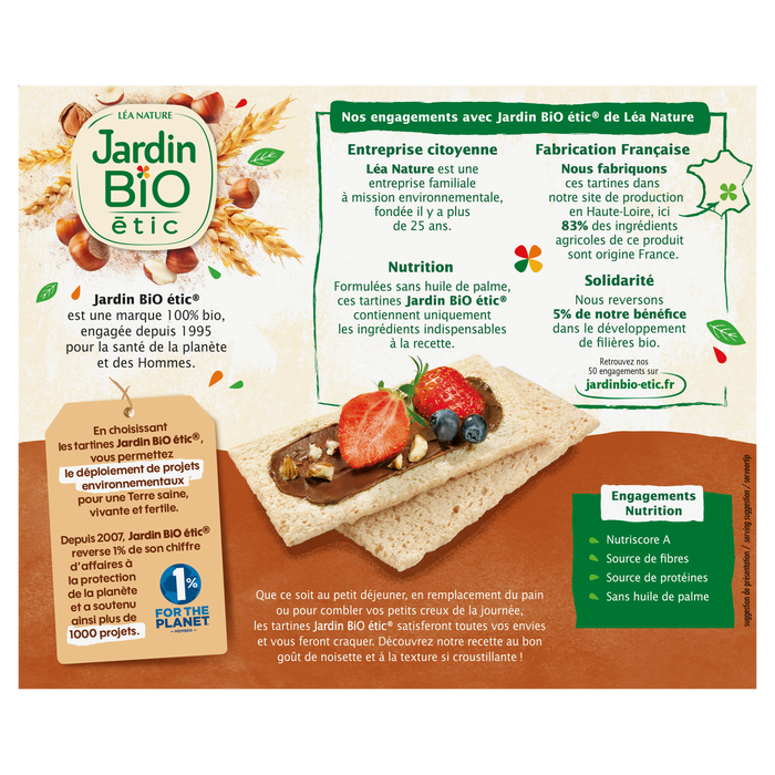 Boho Cosmetics Tartines Craquantes Bio Goût Noisette - Jardin Bio Étic