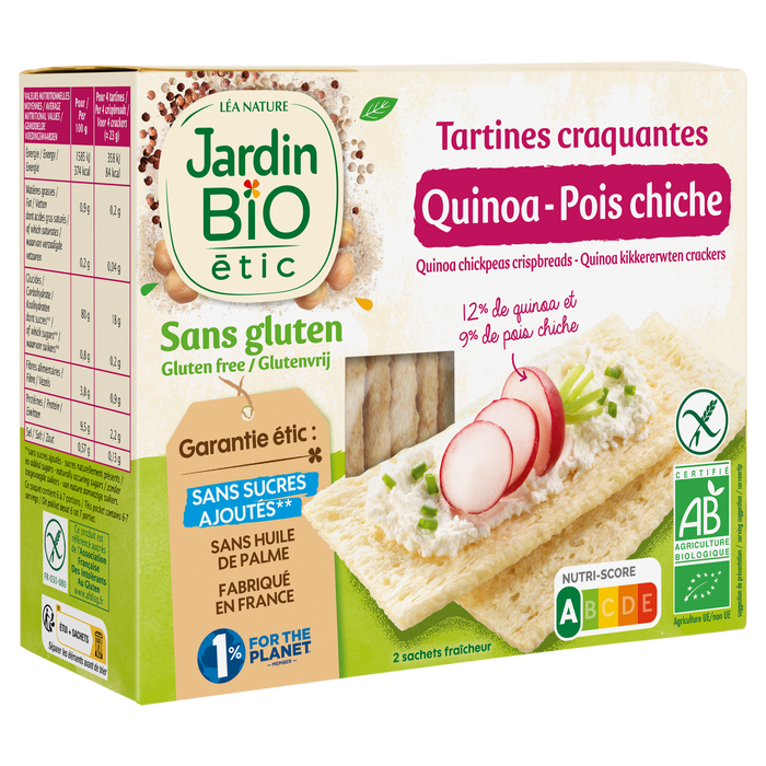 Boho Cosmetics Tartines Craquantes Quinoa Pois Chiche Sans Gluten - Jardin Bio Étic