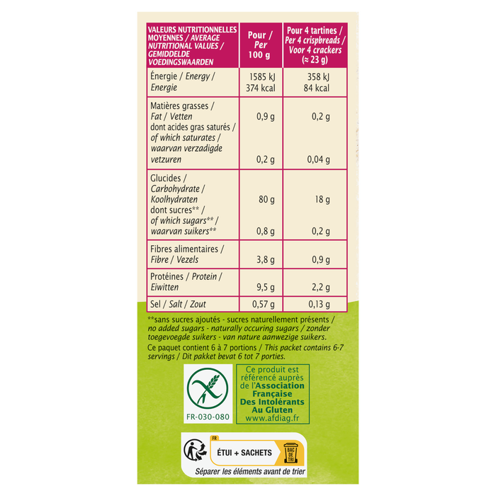 Boho Cosmetics Tartines Craquantes Quinoa Pois Chiche Sans Gluten - Jardin Bio Étic