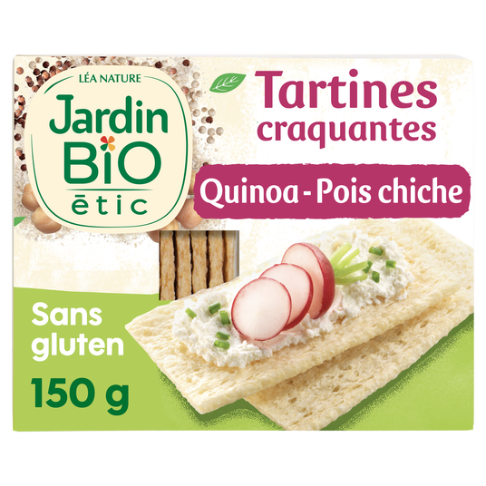 boho cosmetics Tartines Craquantes Quinoa Pois chiche sans gluten - Jardin Bio Étic