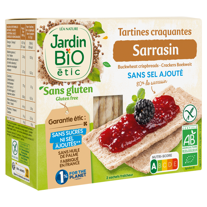 Boho Cosmetics Tartines Craquantes Sarrasin Sans Sel Et Sans Gluten - Jardin Bio Étic