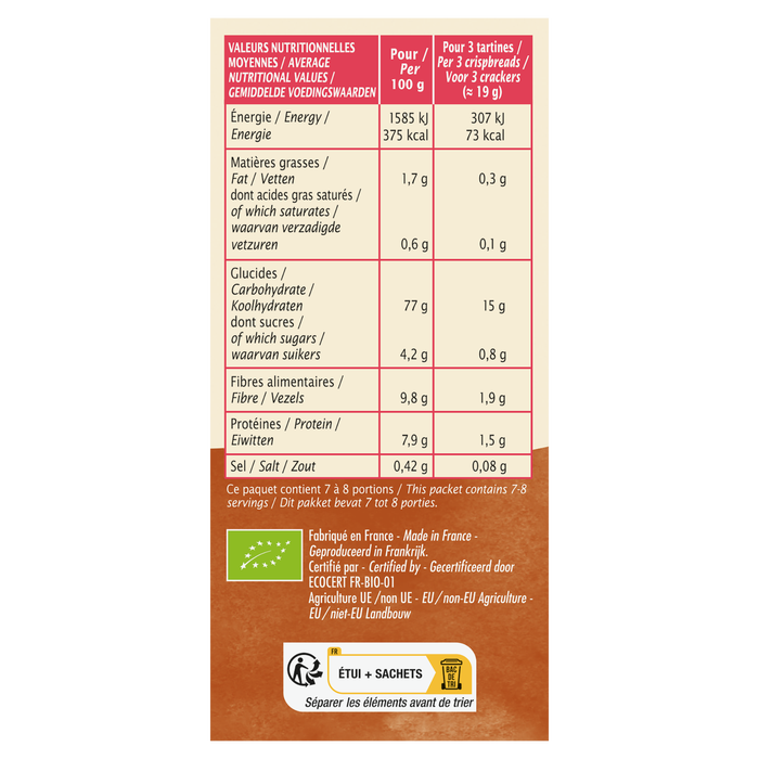 Boho Cosmetics Tartines Craquantes Seigle Bio - Jardin BiO étic