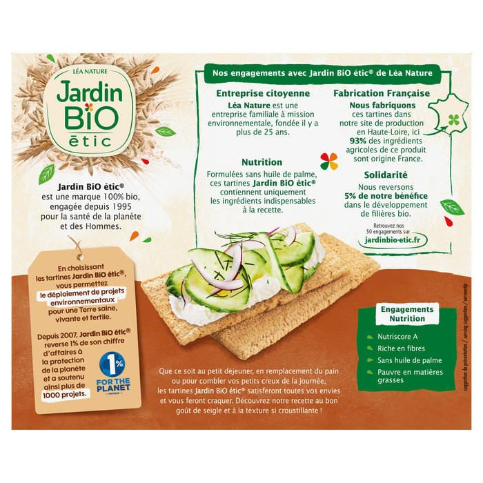 Boho Cosmetics Tartines Craquantes Seigle Bio - Jardin BiO étic