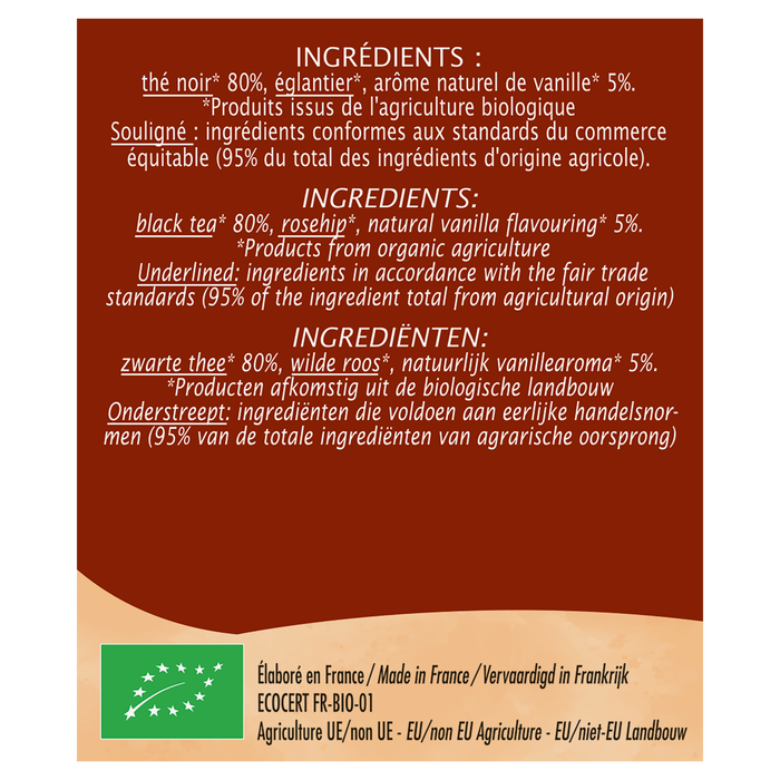 Boho Cosmetics Thé Noir Equitable Délicieuse Vanille - Bio - Jardin BiO étic