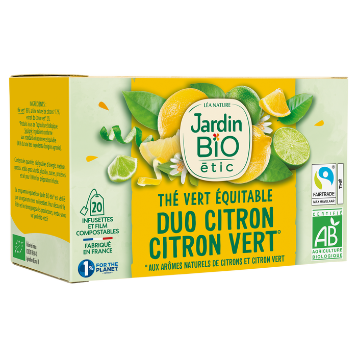 Boho Cosmetics Thé Vert Duo Citron Citron Vert Bio - Jardin BiO étic