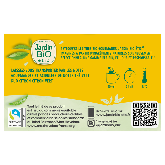 Boho Cosmetics Thé Vert Duo Citron Citron Vert Bio - Jardin BiO étic