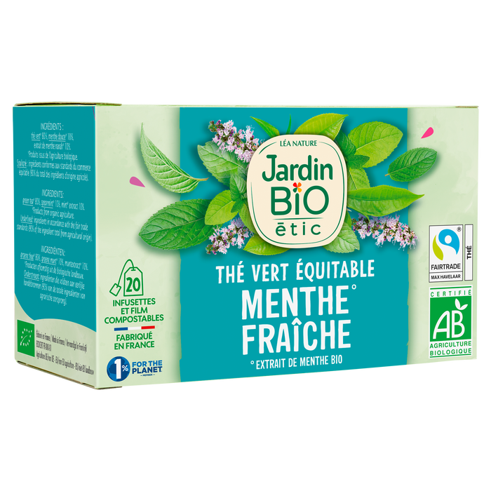 Boho Cosmetics Thé Vert équitable Menthe Bio - Jardin Bio Étic