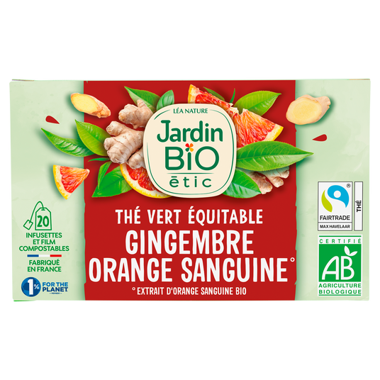 boho cosmetics Thé vert Gingembre Saveur Orange Sanguine - Jardin Bio Étic