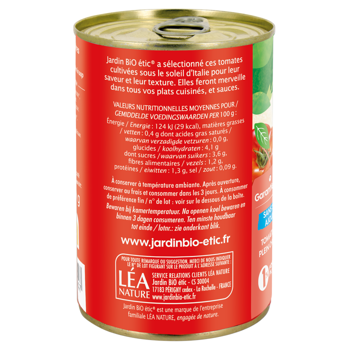 Boho Cosmetics Tomates Entières Pelées Au Jus Sans Sel Ajouté - Jardin Bio Étic