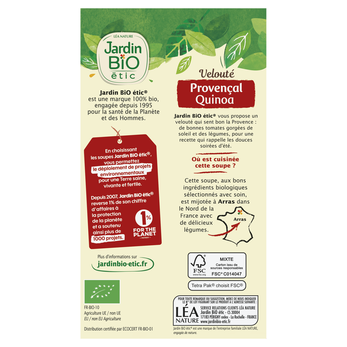 Boho Cosmetics Velouté Aux Légumes Et Au Quinoa Bio - Jardin BiO étic