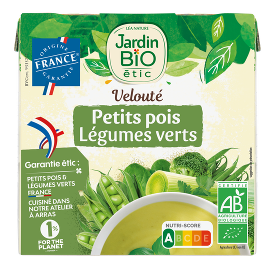 boho cosmetics Velouté petits pois légumes verts - Jardin BiO étic
