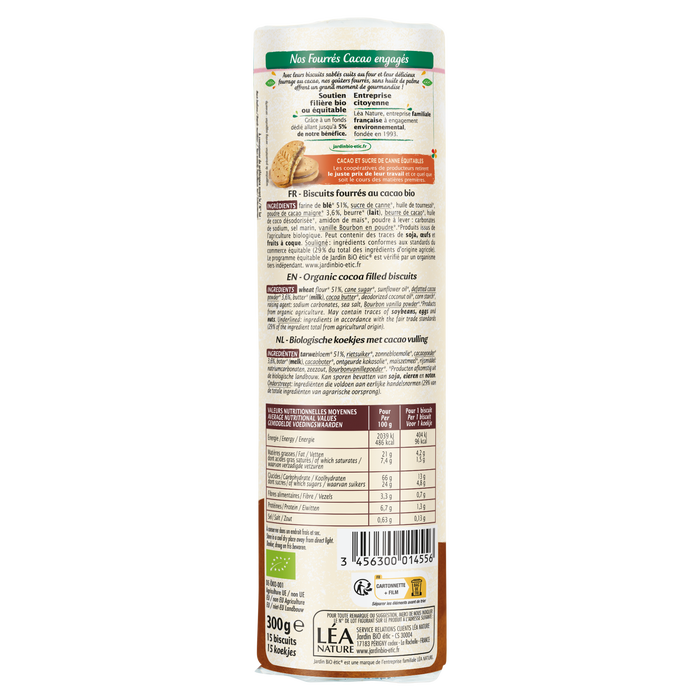 Boho Cosmetics Vente Biscuits Fourrés Au Chocolat - Bio - Biscuits