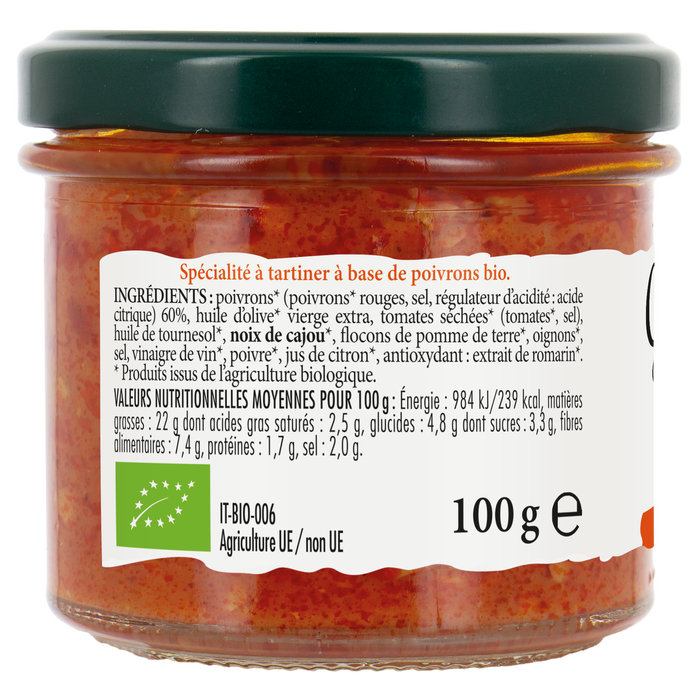 Boho Cosmetics Vente Bruschetta Poivrons Bio - Apéritifs Snacks Et Tartinables