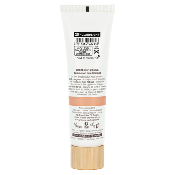 Boho Cosmetics Vente CC Crème Color Control Perfect - 20 Clair - BB Crèmes CC Crèmes