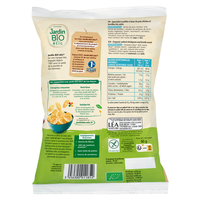 Boho Cosmetics Vente Chips De Pois Chiche à La Pointe De Sel Sans Gluten - Bio - Apéritifs