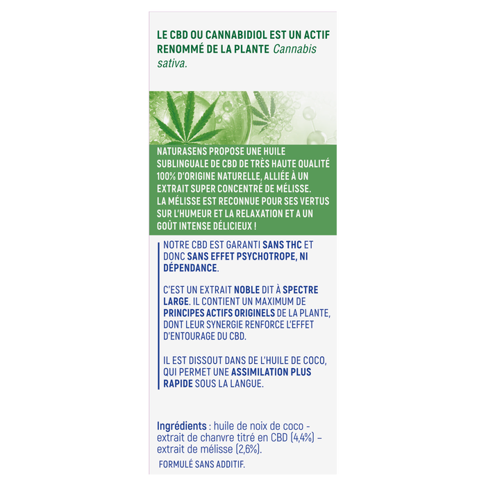 Boho Cosmetics Vente Compte-goutte CBD 4% Mélisse - CBD