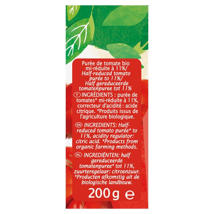 Boho Cosmetics Vente Coulis De Tomate Sans Sel Ajouté 200 G - Aides Culinaires Et Condiments