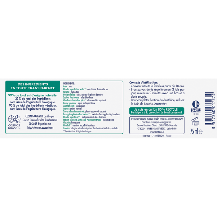 Boho Cosmetics Vente Dentifrice Blancheur Et Haleine Fraîche - Dentifrices