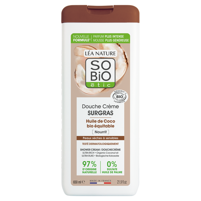 Boho Cosmetics Vente Douche Crème Surgras à L'huile De Coco Bio - 650 Ml - Douches
