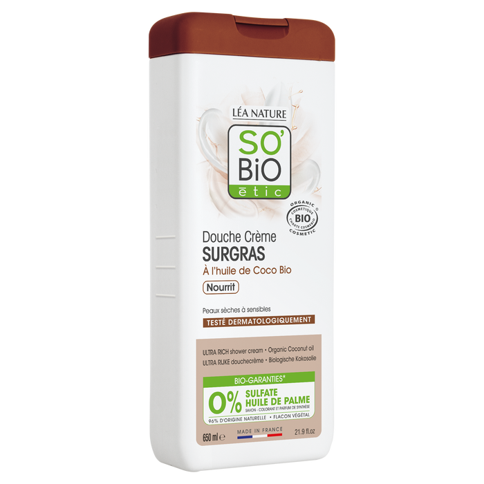 Boho Cosmetics Vente Douche Crème Surgras à L'huile De Coco Bio - 650 Ml - Douches