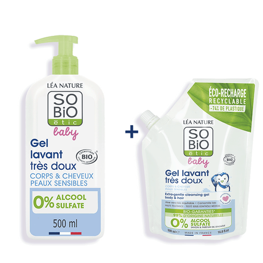 boho cosmetics Vente Duo Flacon et Ecopack Baby Gel lavant très doux - Douches