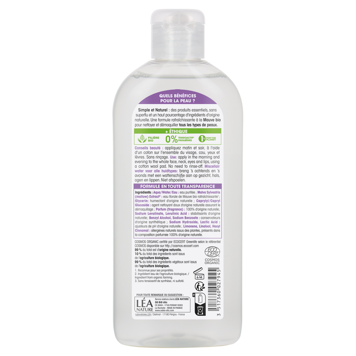 Boho Cosmetics Vente Eau Micellaire Tous Types De Peaux Mauve Bio - Démaquillants Et Eaux Micellaires