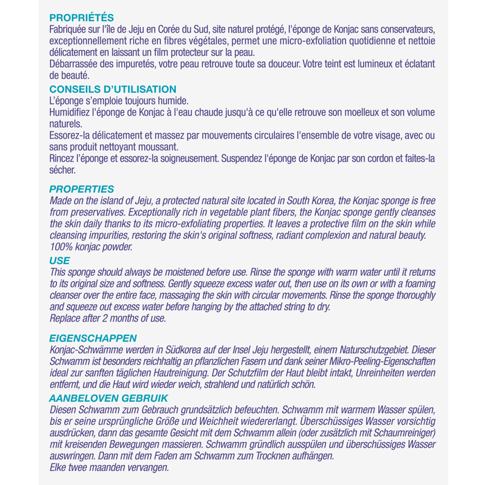 Boho Cosmetics Vente Eponge De Konjac Eau Thermale De Jonzac - Nettoyants Visage