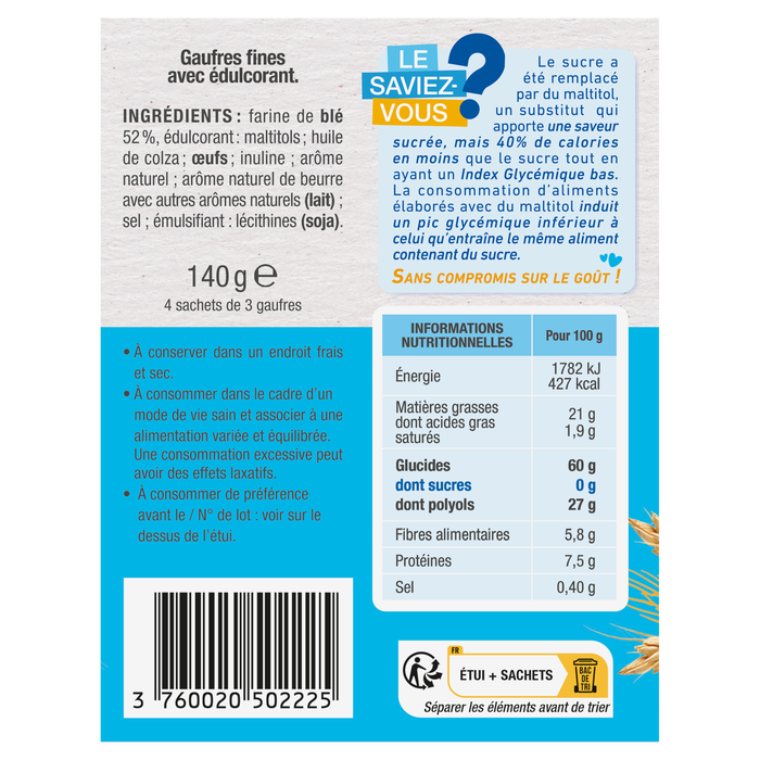 Boho Cosmetics Vente Fines Gaufres Sans Sucres - Biscuits