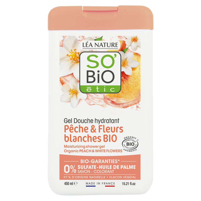 Boho Cosmetics Vente Gel Douche Hydratant Pêche Et Fleurs Blanches Bio - Douches