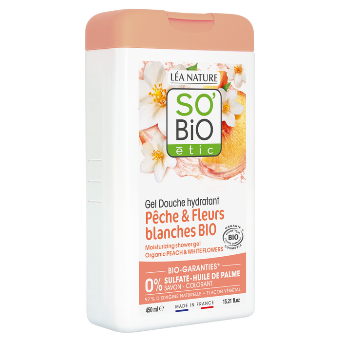 Boho Cosmetics Vente Gel Douche Hydratant Pêche Et Fleurs Blanches Bio - Douches