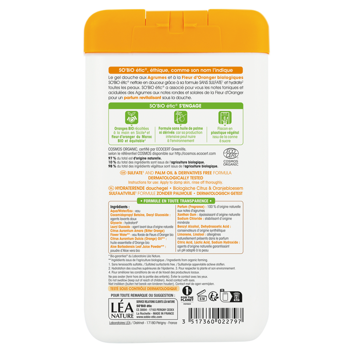 Boho Cosmetics Vente Gel Douche Hydratant¹ Agrumes Et Fleurs D'Oranger Bio - Douches