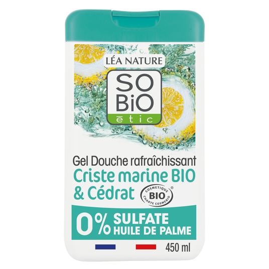 boho cosmetics Vente Gel douche rafraichissant Criste Marine bio et Cédrat - Douches