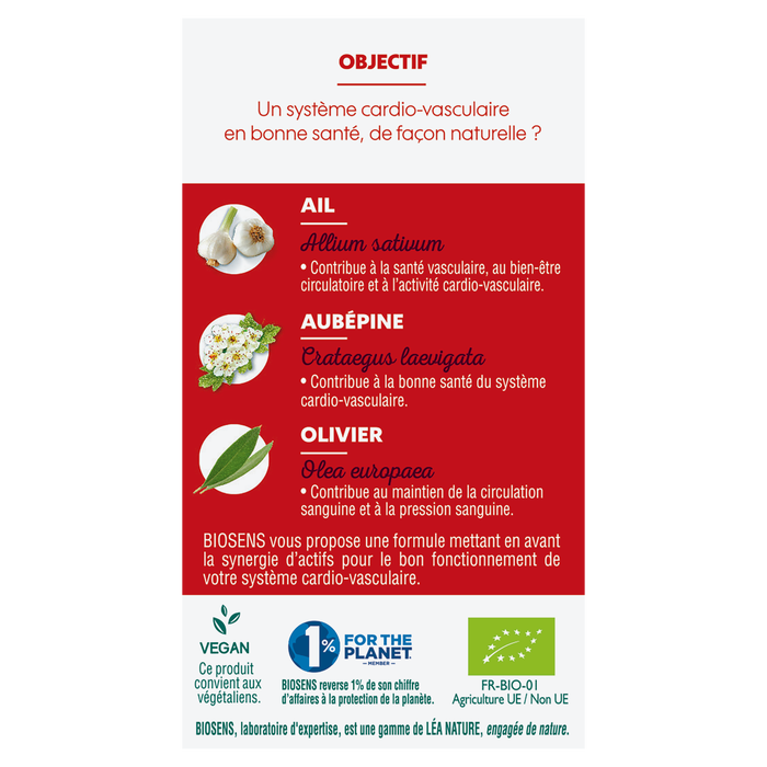 Boho Cosmetics Vente Gélule Végétale Cardio Bien-Etre - Aubépine Ail Olivier - Bio - Circulation Cardio-vasculaire