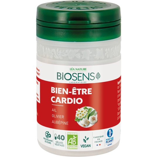 boho cosmetics Vente Gélule végétale Cardio Bien-Etre - Aubépine Ail Olivier - bio - Circulation cardio-vasculaire
