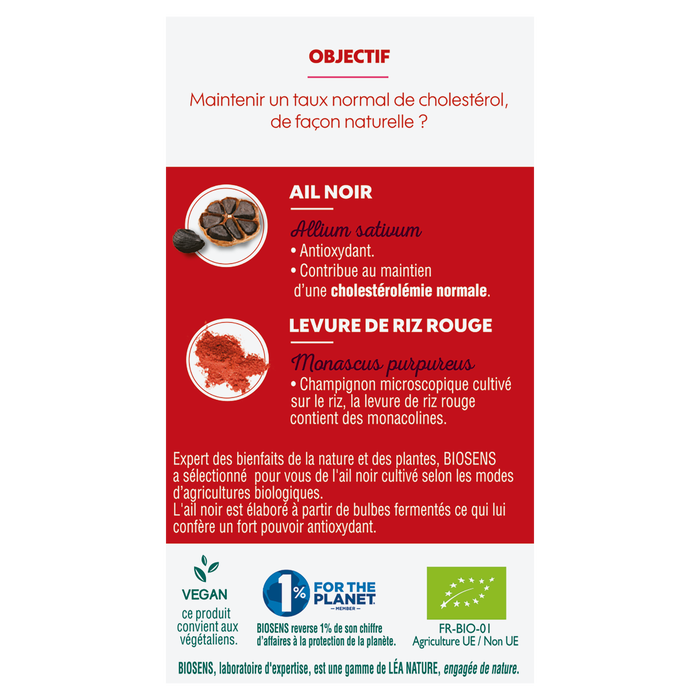 Boho Cosmetics Vente Gélule Végétale Cholestérol - Ail Noir Et Levure De Riz Rouge - Bio - Circulation Cardio-vasculaire