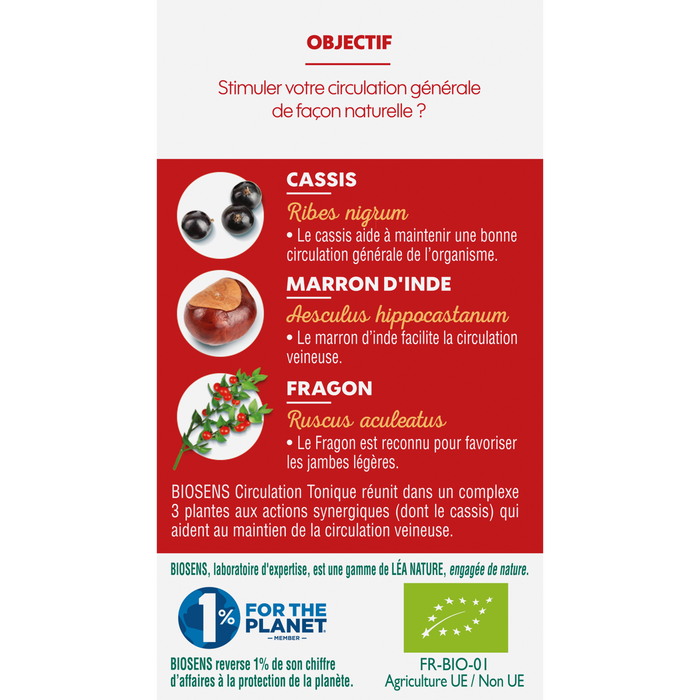 Boho Cosmetics Vente Gélule Végétale Circulation Tonique - Cassis Marron D'Inde - Bio - Circulation Cardio-vasculaire