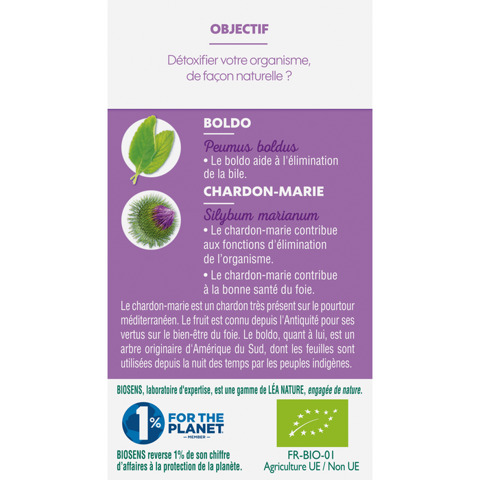 Boho Cosmetics Vente Gélule Végétale Détox Foie - Boldo Chardon Marie - Bio - Digestion
