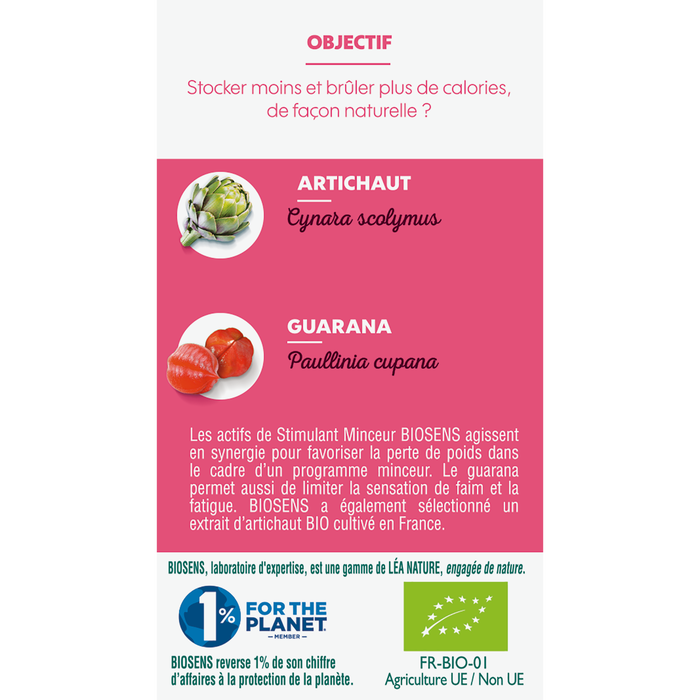 Boho Cosmetics Vente Gélule Végétale Stimulant Minceur - Guarana Artichaut - Bio - Minceur élimination Détox