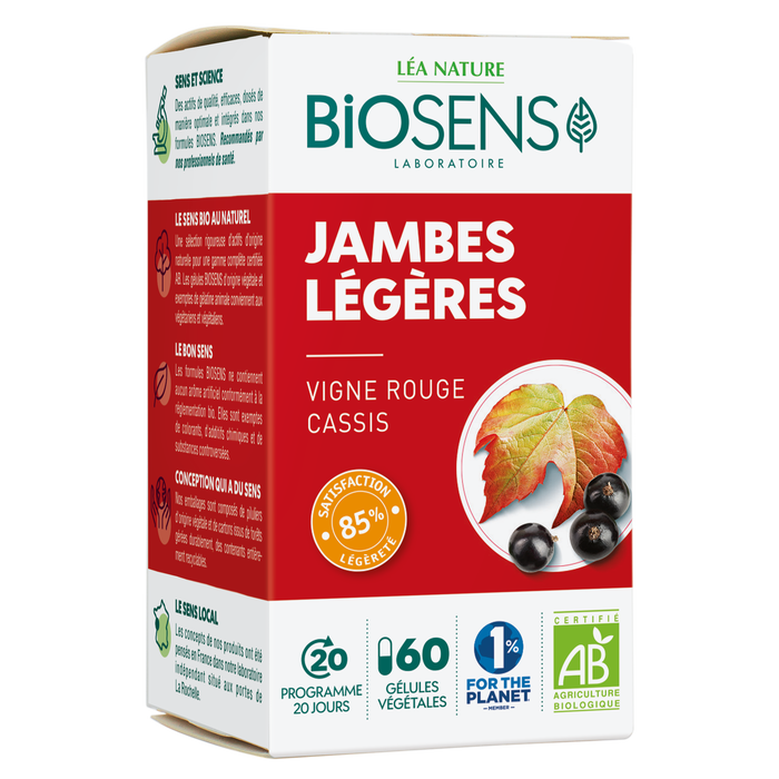 Boho Cosmetics Vente Gélules Jambes Légères - Vigne Rouge / Cassis - Bio - Circulation Cardio-vasculaire