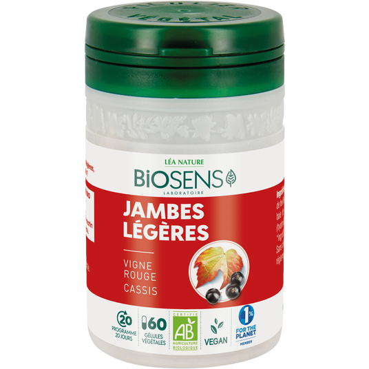 boho cosmetics Vente Gélules jambes légères - Vigne rouge / cassis - bio - Circulation cardio-vasculaire