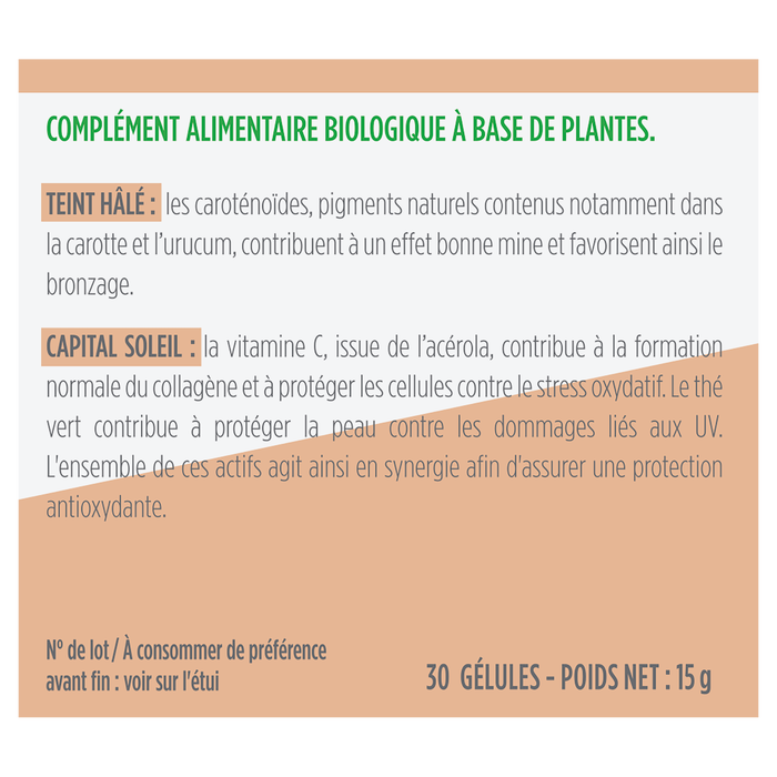 Boho Cosmetics Vente Gélules Solaires Bio - Soins De La Peau