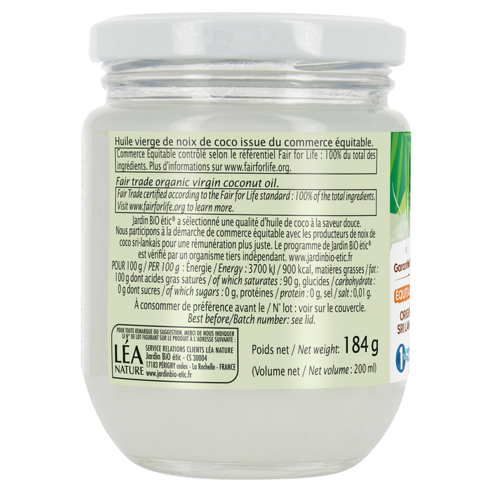 Boho Cosmetics Vente Huile Vierge Bio De Coco - 200ml - Huiles Et Vinaigres