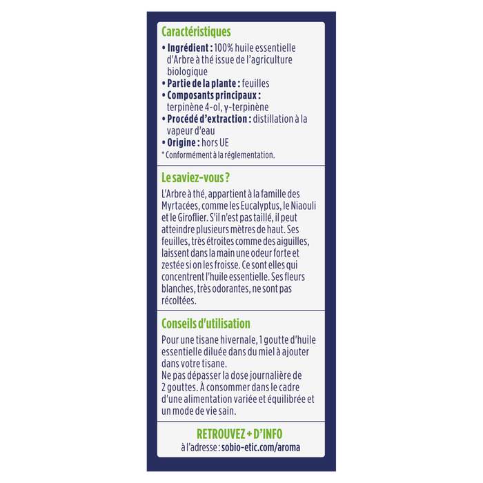 Boho Cosmetics Vente Huiles Essentielles Arbre à Thé Bio - Huiles Essentielles Bio