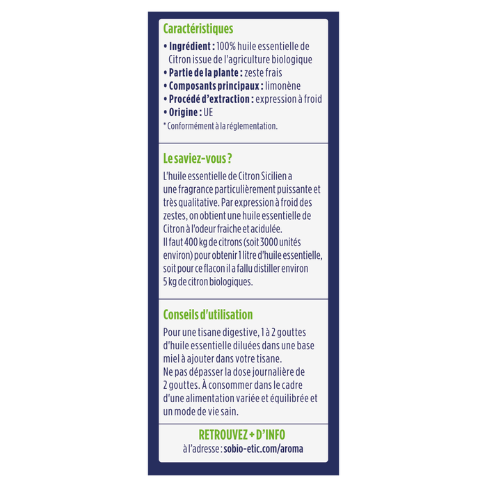 Boho Cosmetics Vente Huiles Essentielles Citron Bio - Huiles Essentielles Bio