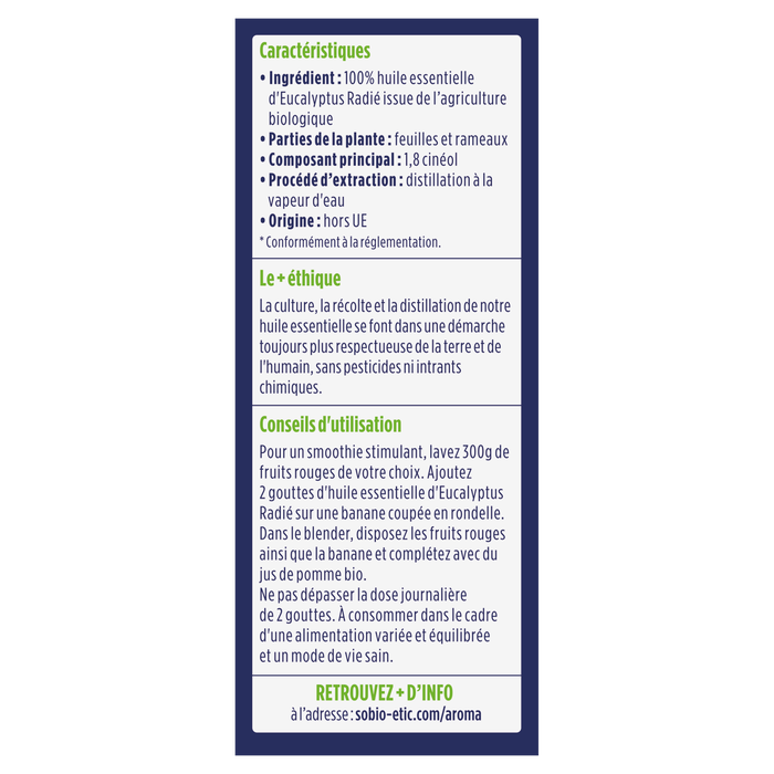 Boho Cosmetics Vente Huiles Essentielles Eucalyptus Radie Bio - Huiles Essentielles Bio