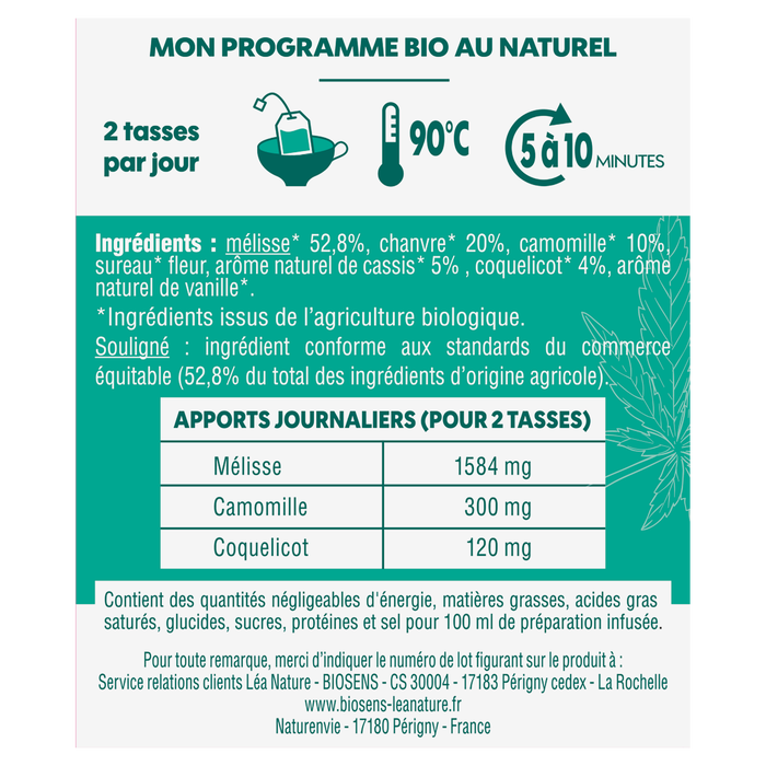 Boho Cosmetics Vente Infusion Cannabis Sativa - Stress Sommeil