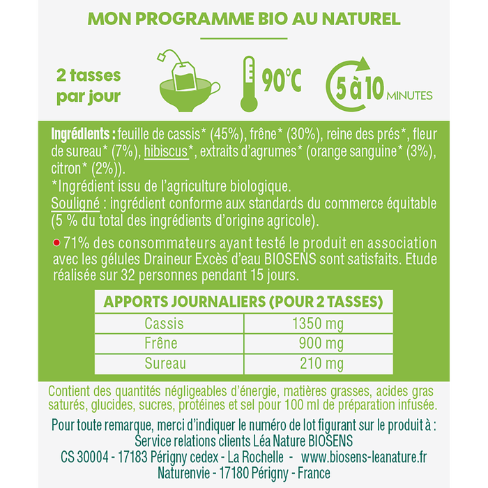 Boho Cosmetics Vente Infusion Draineur Intense - Bio - Minceur élimination Détox Bio - Léa Nature