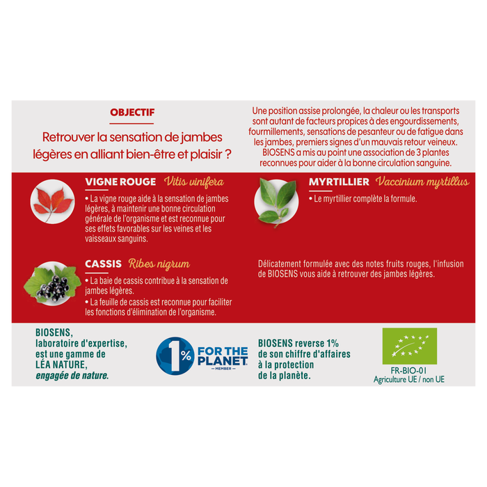 Boho Cosmetics Vente Infusion Jambes Légères - Bio - Circulation Cardio-vasculaire Bio - Léa Nature