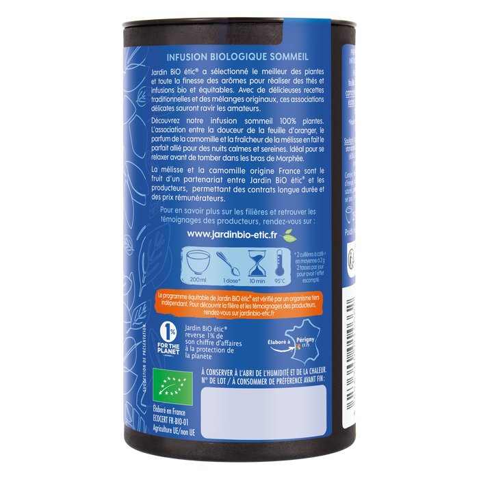 Boho Cosmetics Vente Infusion Vrac Sommeil Oranger Camomille Mélisse - Bio - Infusions